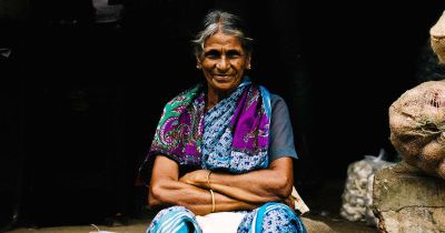 Woman on street in india