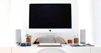 home office with iMac