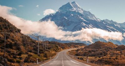 Mt. Cook and the highway, New Zealand