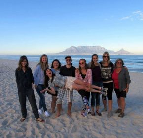 African Impact's gap year participants enjoying the white sand beach.