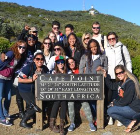 A group of interns exploring Cape Point, South Africa