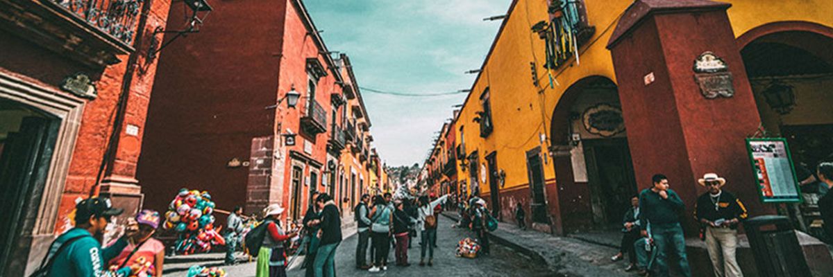 Festive Mexican street view