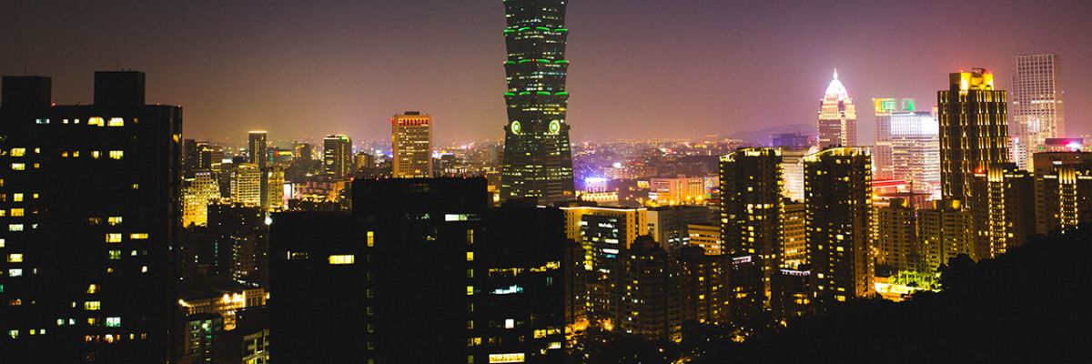 Best overseas jobs for americans in taiwan. Taipei 101 and cityscape at night.