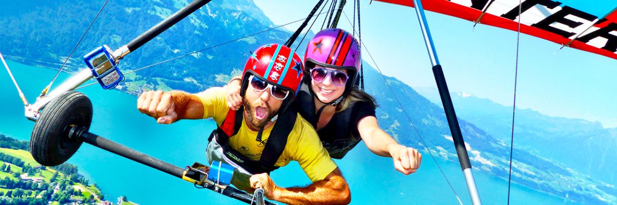 Hang gliding over the Swiss Alps