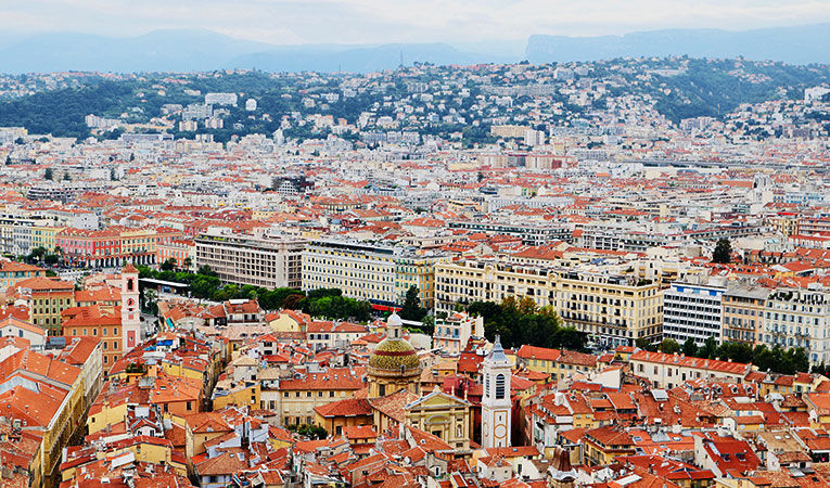 overlooking view of the city of Nice