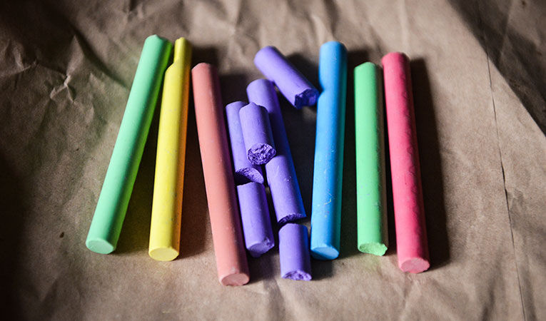 colorful chalk on paper