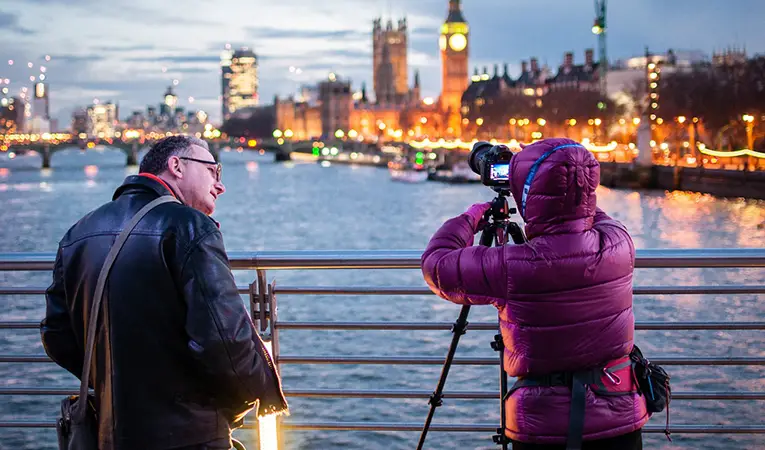 Photographer shooting the London skyline