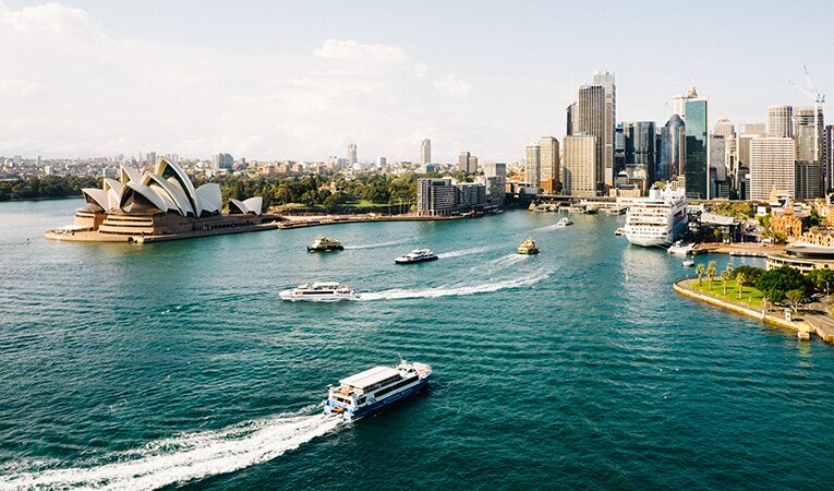 Boats in the harbor, Sydney Australia