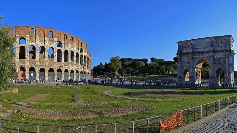 Colosseum And Arch Of Constantine, Rome