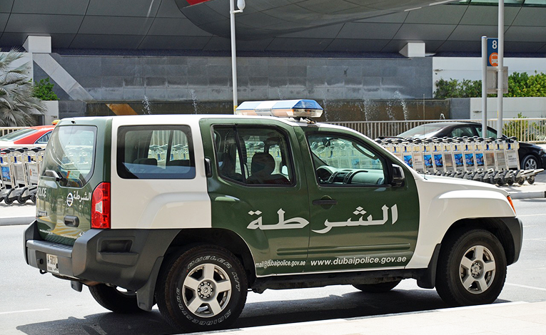 Police jeep in Dubai, UAE