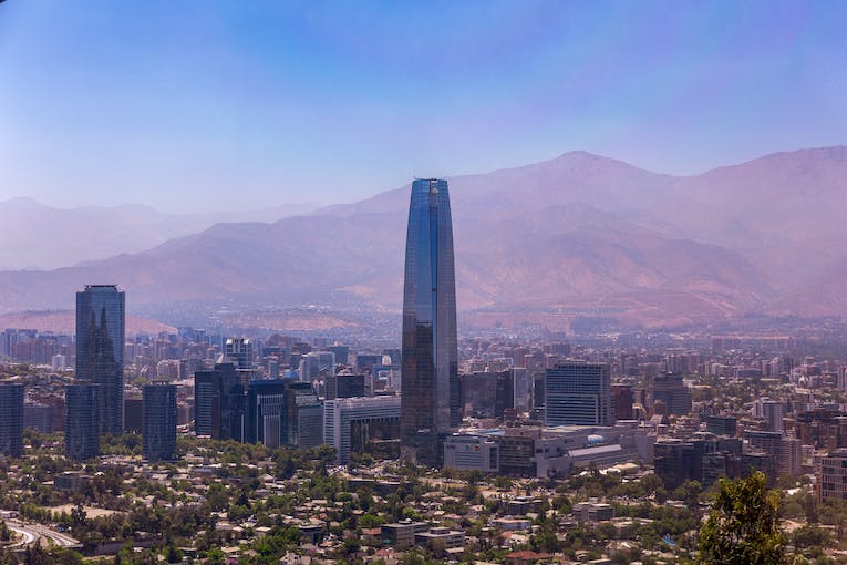 aerial view of santiago, chile