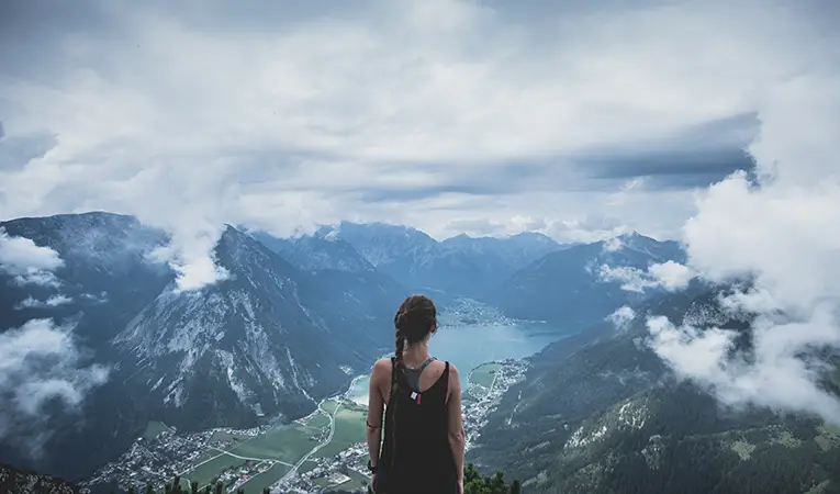 Woman hiking in Austria