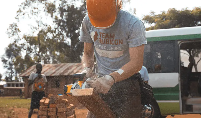 Building volunteer in Uganda