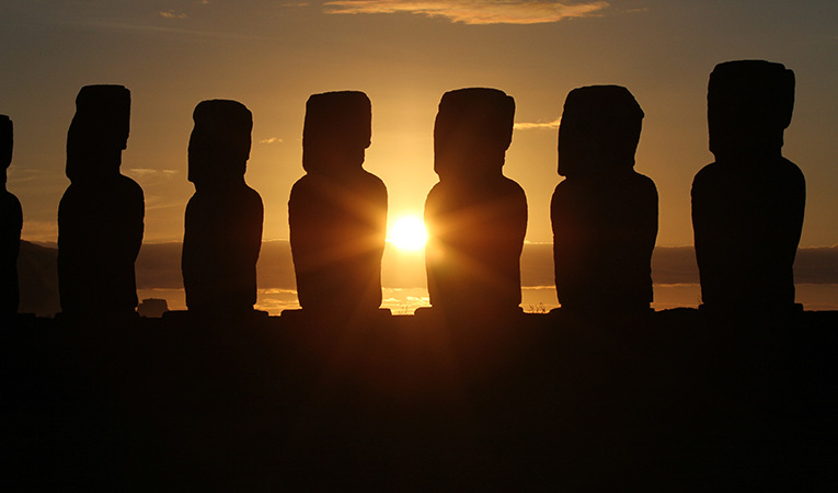 Moai silhouette in Chile