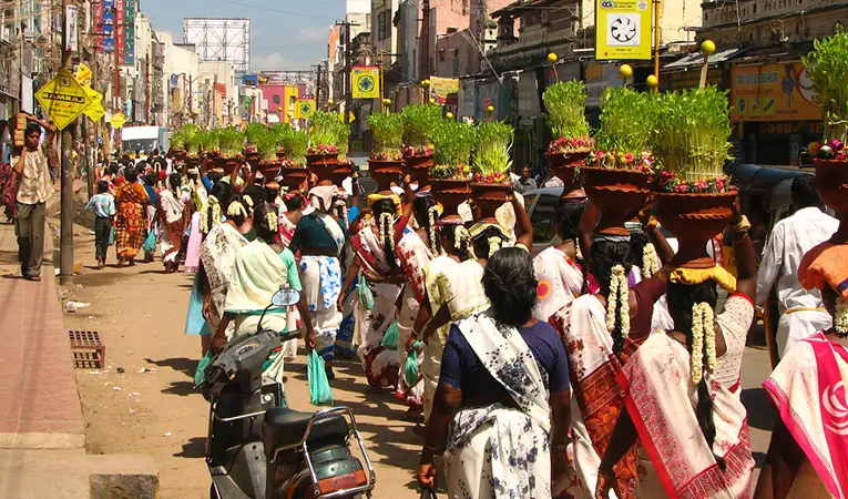 Procession in the streets in India