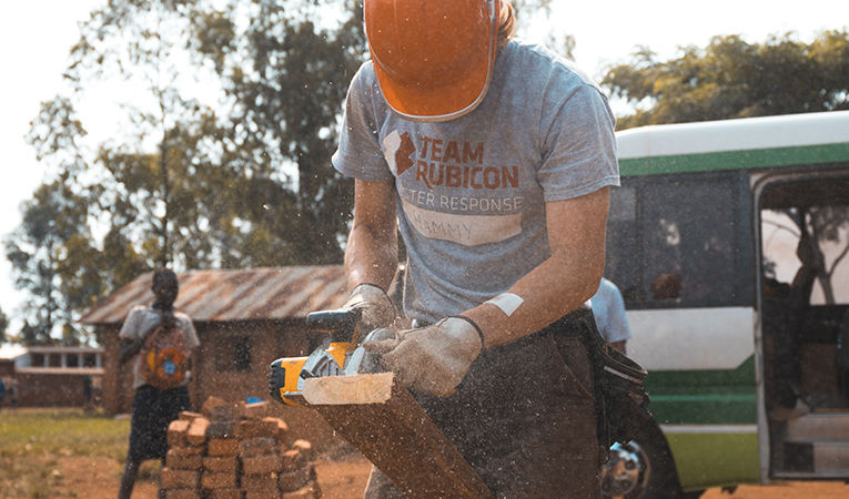 building volunteer in Uganda